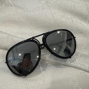 Porsche Design Black Aviator Sunglasses